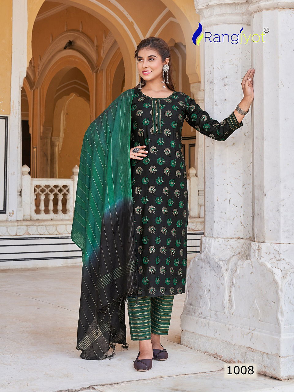 Rangjyot Rangrasiya 1 Fancy Printed Ethnic Wear Rayon Latest Kurti Bottom With Dupatta Collection